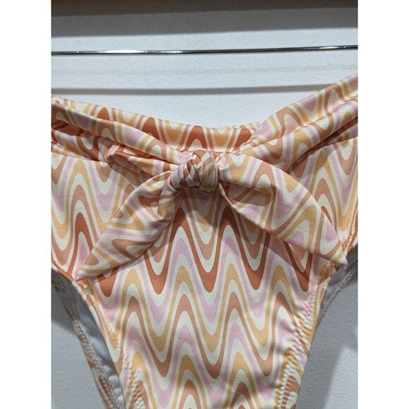 New! Quiksilver Classic Hi Waist Tie Front Recycled Bikini Bottom, S - Picture 6 of 15